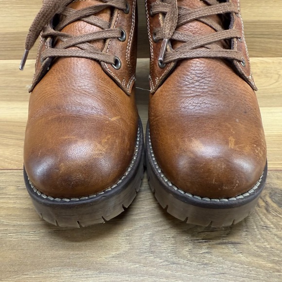 Bull Boxer Catherine Combat Block Heel Womens 8 M Brown Leather Block Heel Boots - Picture 4 of 12